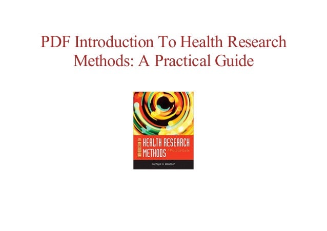 Introduction To Health Research Methods A Practical Guide Pdf
